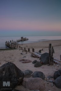 Lighthouse Beach Moonrise, Lake Michigan